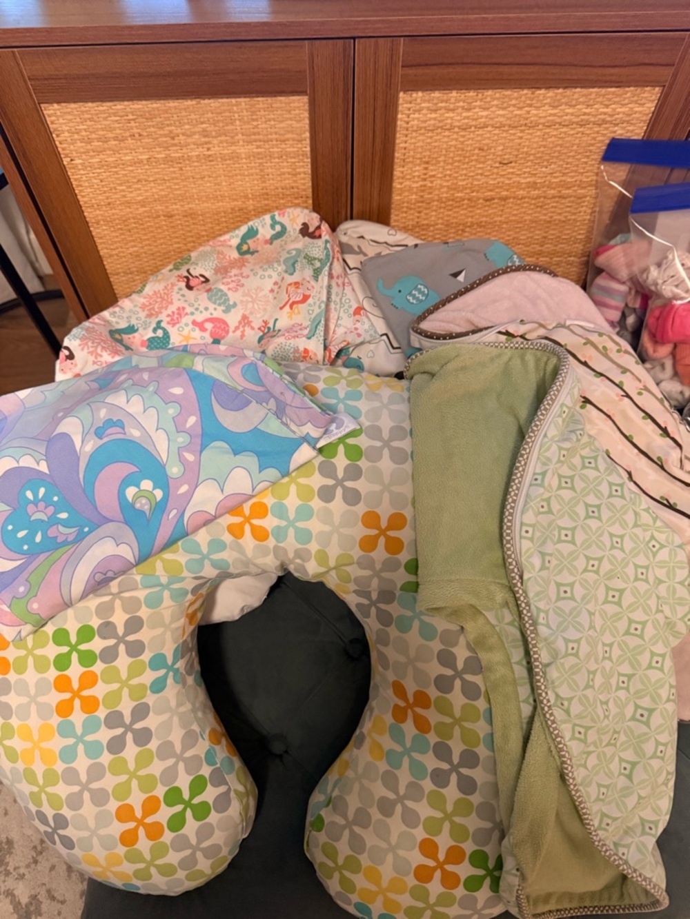 Boppy all in one Pillow, covers and accessories lot.